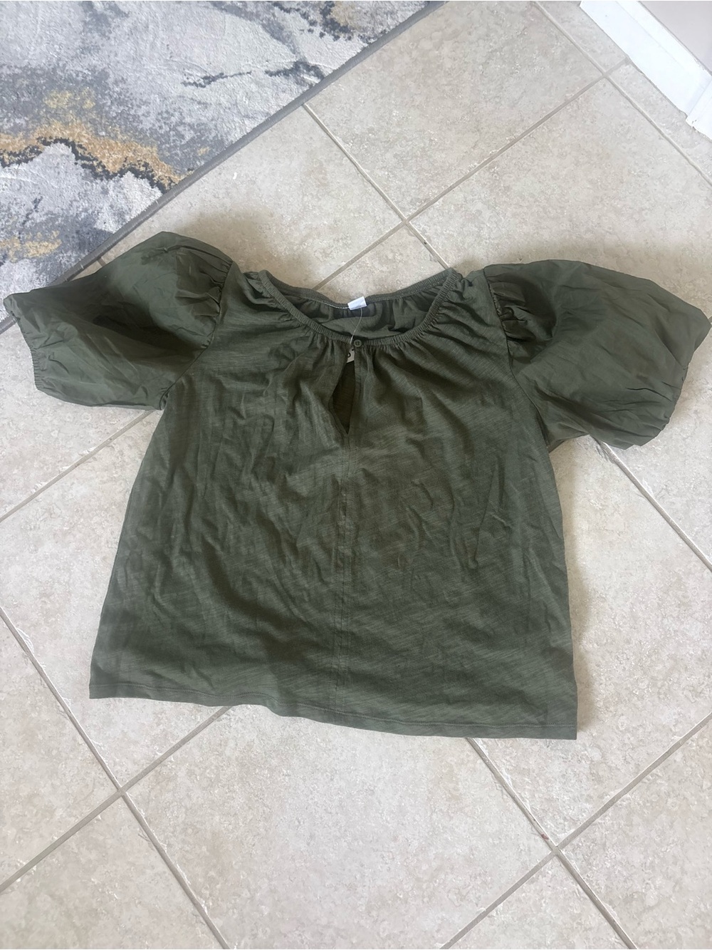 Old Navy Olive Green Peasant Blouse